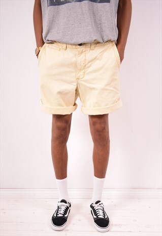 LEE MENS VINTAGE DENIM SHORTS W34 YELLOW 90S