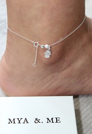 HANDS OFF ANKLET 925 STERLING SILVER