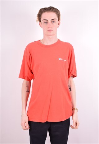 CHAMPION MENS VINTAGE T-SHIRT TOP LARGE RED 90S