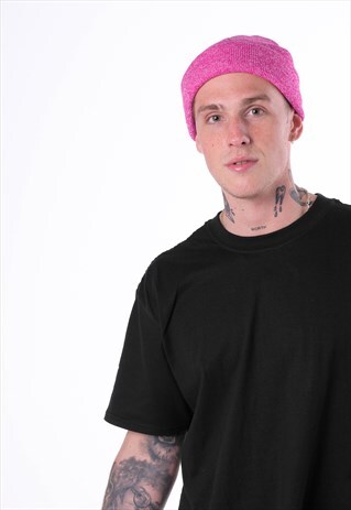 ESSENTIAL CUFFED BEANIE HAT - HEATHER PINK