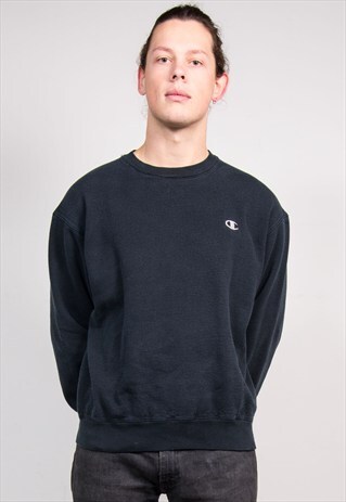 VINTAGE 90'S BLACK CHAMPION SWEATSHIRT JUMPER