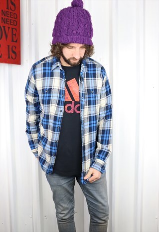 VINTAGE CHECK FLANNEL OVERSIZED GRUNGE INDI WINTER SHIRT