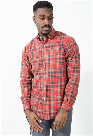 VINTAGE 80S CLASSIC POLO RALPH LAUREN CHECK SHIRT / S4788