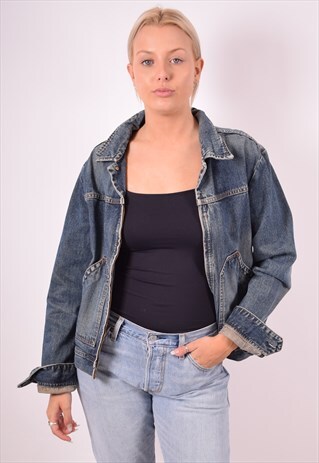 DIESEL WOMENS VINTAGE DENIM JACKET XL BLUE 90S