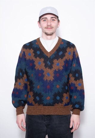 VINTAGE MISSONI UOMO 80S 90S WOOL SWEATSHIRT JUMPER PULLOVER
