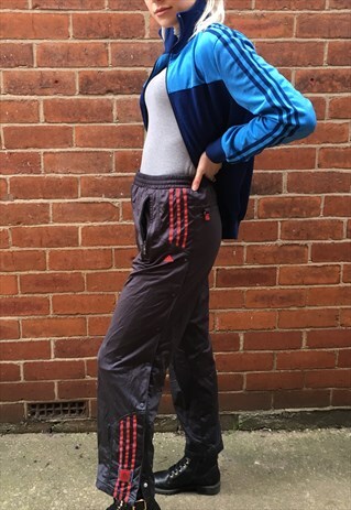 VINTAGE ADIDAS TRACK PANTS M 10 12 JOGGERS SPORTS GREY