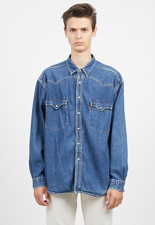 VINTAGE BLUE LEVI'S LONG SLEEVE DENIM SHIRT