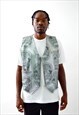 Debossed Skull Leather Vest 