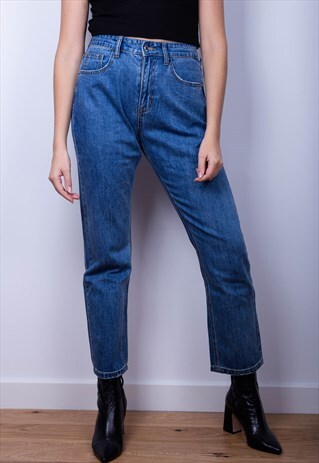 BOYFRIEND FIT DENIM JEANS - BLUE