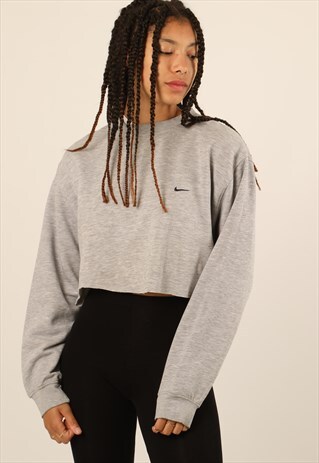 VINTAGE NIKE EMBROIDERED LOGO CROPPED SWEATSHIRT