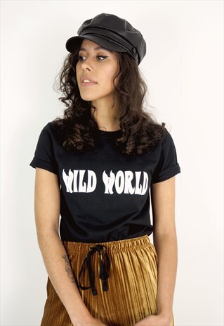 FANCLUB WILD WORLD RETRO MUSIC PRINTED GRAPHIC SLOGAN TEE