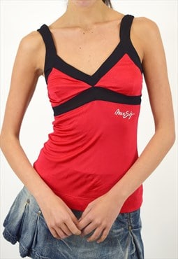 Vintage Y2K Miss Sixty Cami Top, Red with Open Back