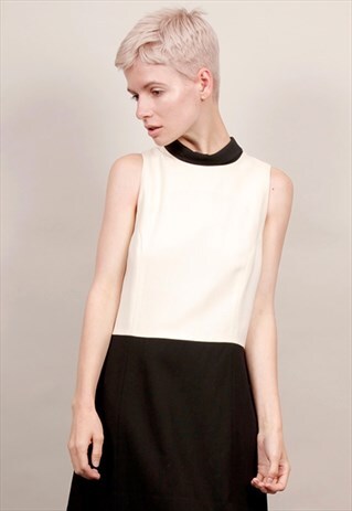 VINTAGE 60'S MONOCHROME SHIFT DRESS