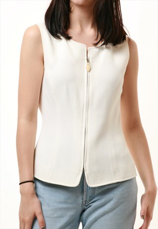 90S VINTAGE ESCADA CROP TOP SLEEVELESS BLOUSE 792