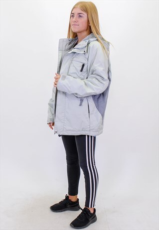 VINTAGE ADIDAS SHELL JACKET IN GREY MEDIUM