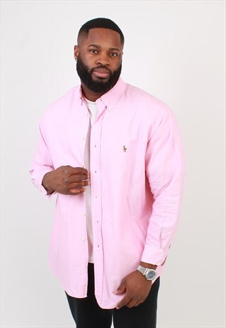 Men's Vintage Polo Ralph Lauren Pink Yarmouth Shirt