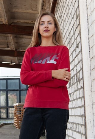VINTAGE RETRO RED NIKE JUMPER SWEATSHIRT