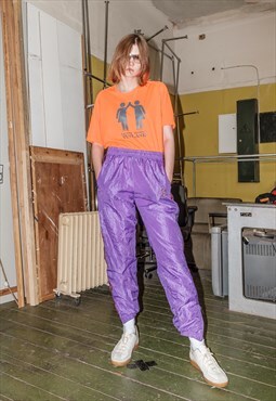 90's Vintage rave sports joggers in orchid purple