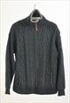 Vintage 00s lined zip up cardigan in dark grey
