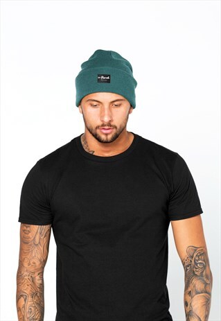 54 FLORAL WINTER BEANIE HAT - TEAL BLUE