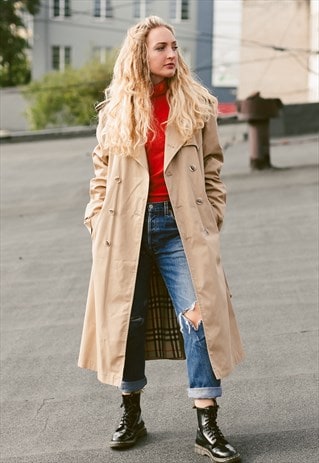 VINTAGE 80S BEIGE TRENCH COAT