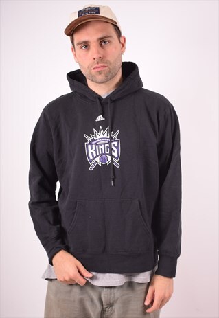 ADIDAS MENS VINTAGE SACRAMENTO KINGS HOODIE JUMPER XXL 90S