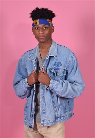 VINTAGE ARMANI JEANS BLUE DENIM JACKET