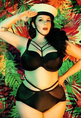 ECSTASY PLUS SIZE BLACK BRA