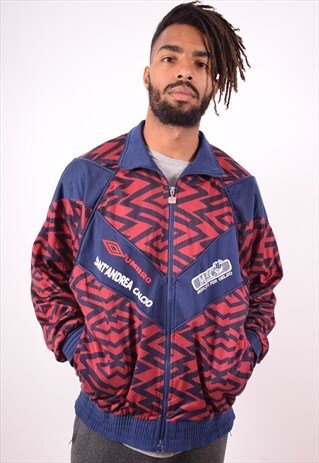 UMBRO MENS VINTAGE TRACKSUIT TOP JACKET LARGE MULTI 90S