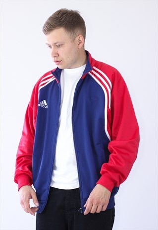 VINTAGE MENS ADIDAS TRACK TOP BIG LOGO JACKET