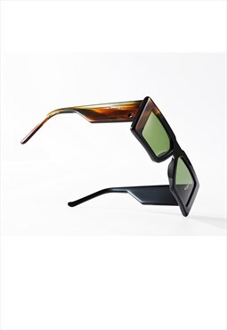 Alonzo sunglasses in Black / Amazon frames and Green lenses