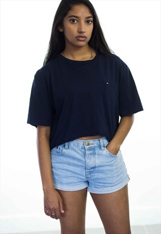 VINTAGE TOMMY HILFIGER LOGO REWORKED CROP TOP 90S L 4.1