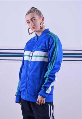 BLUE AND GREEN ADIDAS TRACK JACKET
