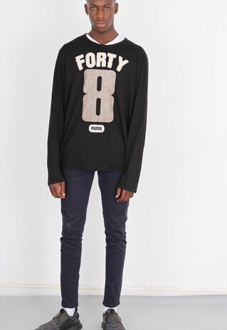 VINTAGE BLACK PUMA LONG SLEEVE T SHIRT