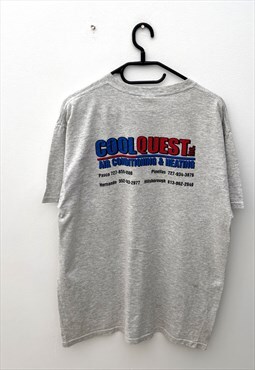 Vintage fruit of the loom cool quest grey T-shirt large 