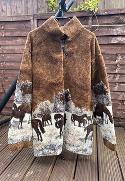 Vintage radish countrywear brown horse fleece XL 