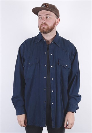 VINTAGE NAVY BLUE LEVI'S SHIRT