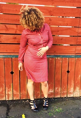 70S RED VINTAGE DRESS