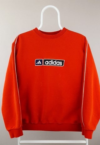 VINTAGE ADIDAS SWEATSHIRT 90S SPELLOUT LOGO RED BLUE WHITE