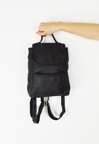 BLACK LEATHER BACKPACK BAG
