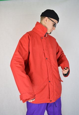VINTAGE RED OVERSIZE WINDBREAKER JACKET