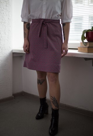 VINTAGE 70'S MINI GEOMETRIC PATTERN SKIRT