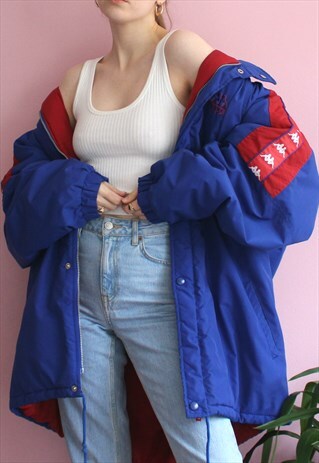 VINTAGE 80S BLUE KAPPA COAT