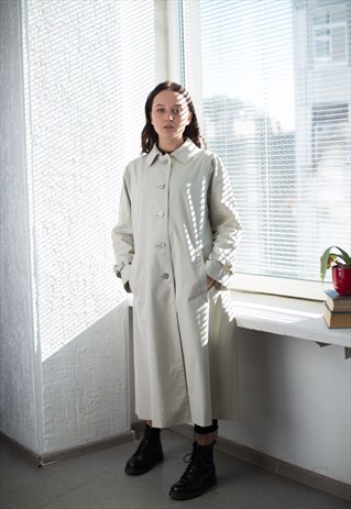 VINTAGE 80'S BEIGE TRENCH COAT