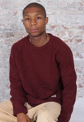 VINTAGE CARHARTT LOGO KNIT JUMPER RED
