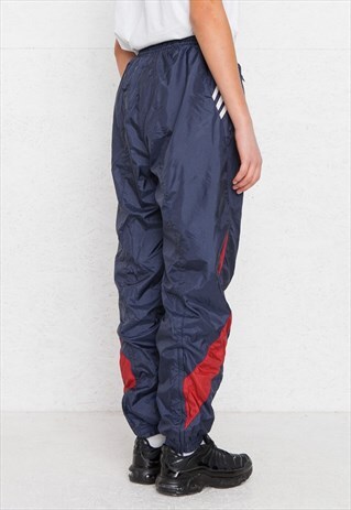 VINTAGE RETRO NAVY ADIDAS TRACK BOTTOMS JOGGERS