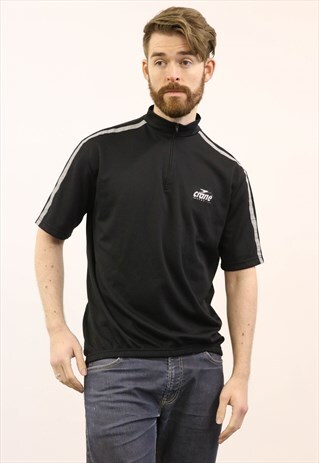 VINTAGE 1980S BLACK SPORTS T-SHIRT
