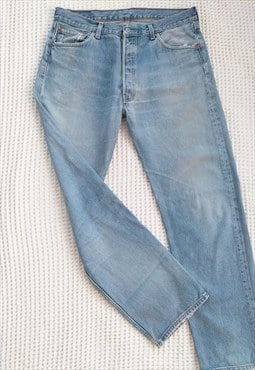 Vintage  501 Blue Straight Leg Light Blue Levi Jeans 