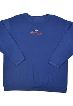 Vintage NFL Denver Broncos Sweater Blue Large
