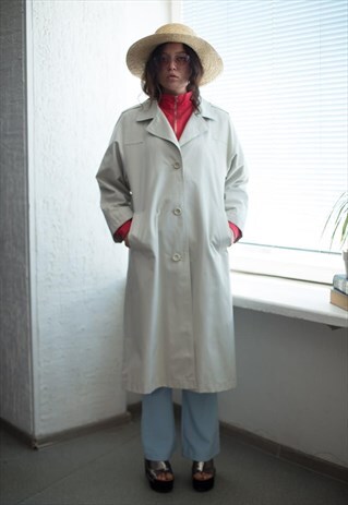 VINTAGE 80'S BEIGE TRENCH COAT